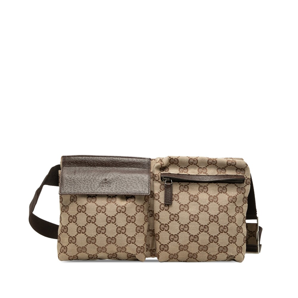 Gucci Gg Canvas Double Pocket Belt Bag #362546G60B